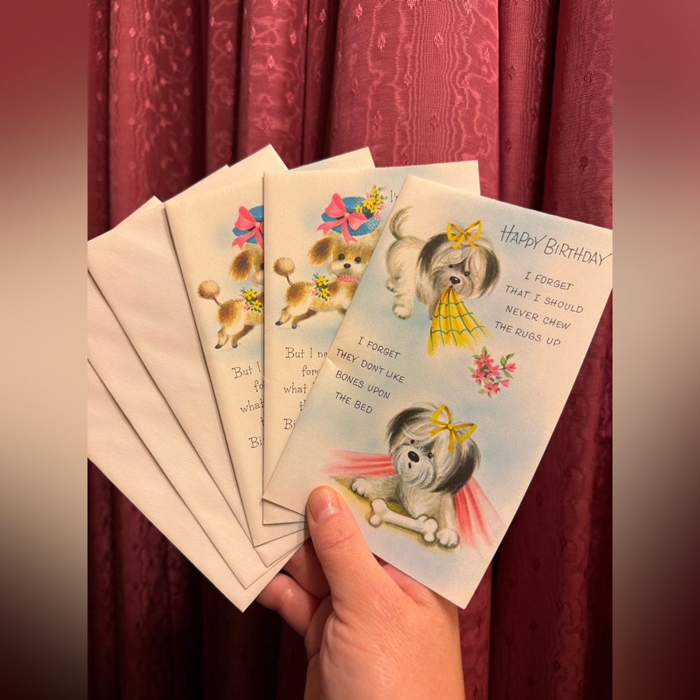 Happy Birthday Vintage Sunshine Greeting Cards Adorable Puppy Dogs Religious Lot